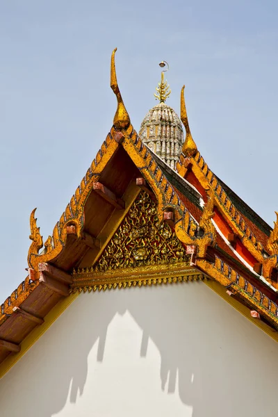 Asia     bangkok sunny  temple      and  colors     mosaic — Stock Photo, Image