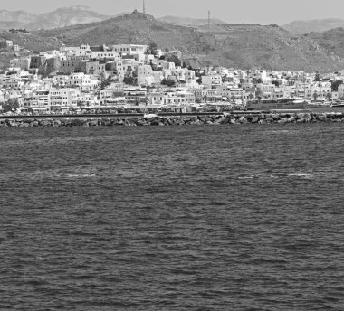 eski cyclades Adası Limanı ve tekne santorini naksos tarihinin