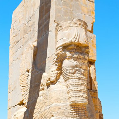 İran Persepolis 'inde eski kalıntılar tarihi anıtlar ve rui