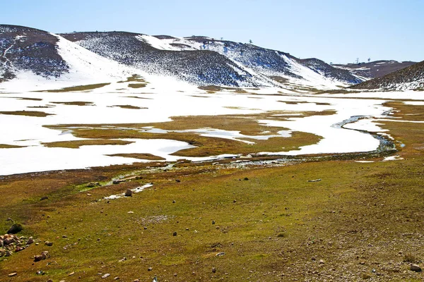 in     africa morocco the atlas dry mountain ground isolated hill valley