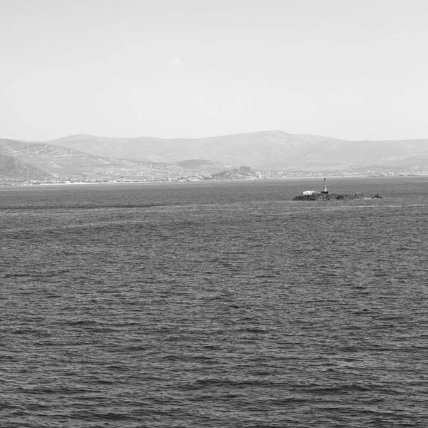 Velha história em ciclades ilha porto e barco santorini naksos — Fotografia de Stock