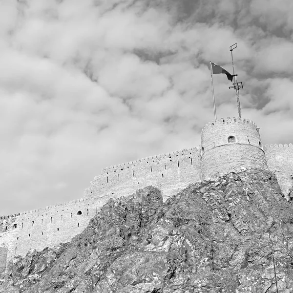 Fort Battlesment Sky Star Brick Oman Muscat Old Defensive — Stock Photo, Image