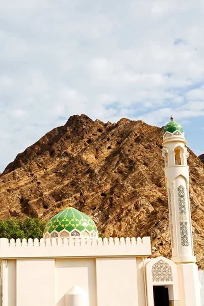 Минарет Религия Ясном Небе Оман Мускат Старой Мечети — стоковое фото