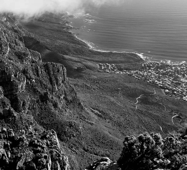 In Zuid-Afrika de skyline van de stad van de stad van de Kaap van Tafelberg — Stockfoto