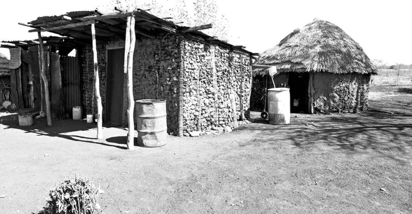 In lesotho  street village near   courtyard — Stock Photo, Image