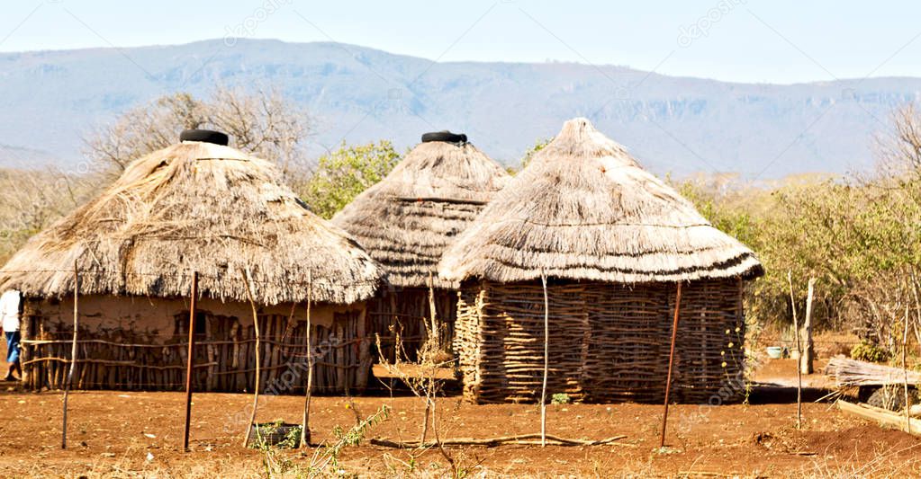  in lesotho  street village near   courtyard