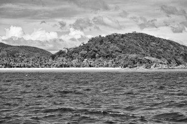 bir tekne güzellikler kıyı şeridi deniz ve rock 