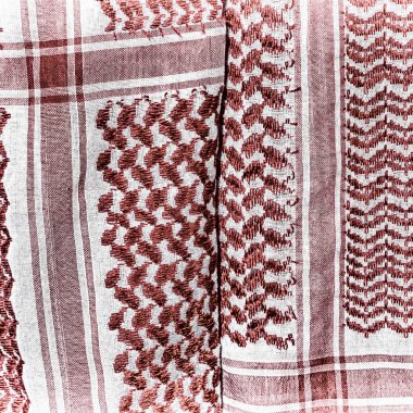 Pamuk geleneksel sembolik Arap eşarp doku 