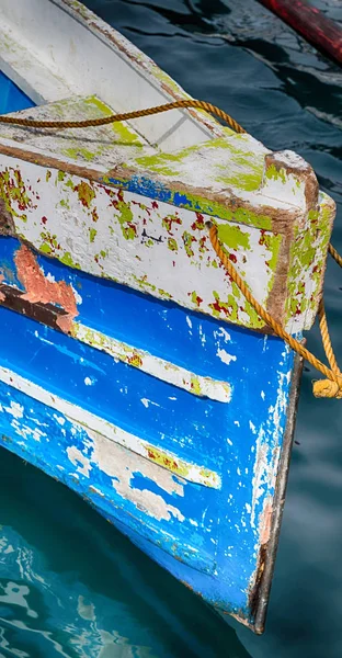 Old dirty prow of a boat in the port like abstract — Stock Photo, Image