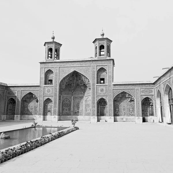 Iran Antigua Mezquita Incisión Tradicional Azulejos Pared Cerca Del Minarete — Foto de Stock