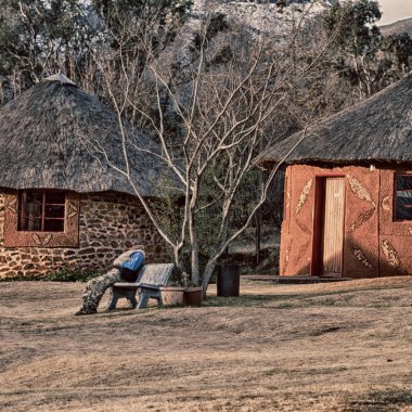  Lesotho sokak köyde mountain yakınındaki  