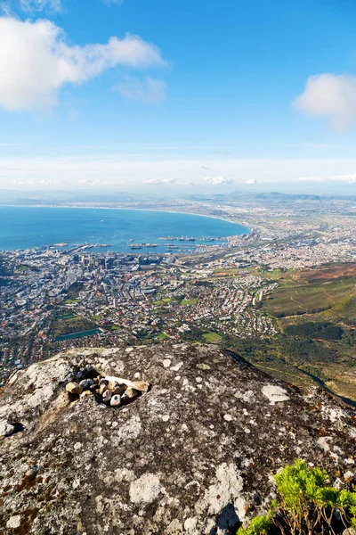 Στην Νότια Αφρική πόλη Κέιπ ορίζοντα της πόλης από το βουνό table — Φωτογραφία Αρχείου