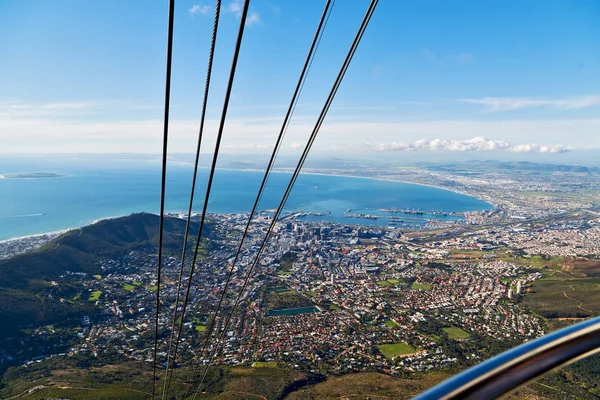 Στην Νότια Αφρική πόλη Κέιπ ορίζοντα της πόλης από το βουνό — Φωτογραφία Αρχείου