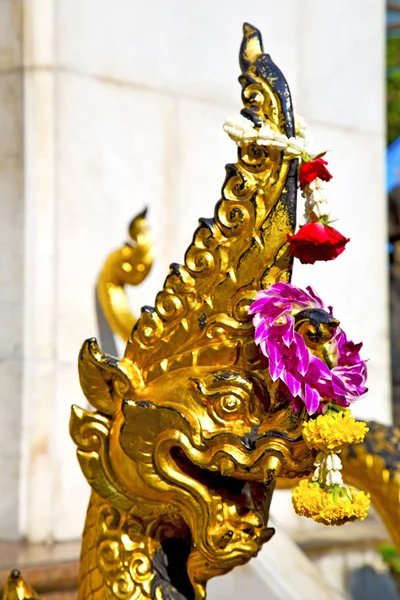 Statua Oro Nel Tempio Bangkok Thailandia Asia Gold Step Wat — Foto Stock