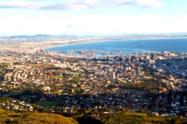 Güney Afrika cape town şehir manzarası içinde Masa Dağı