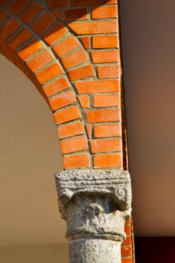 Milan duvar İtalya eski beton duvar tuğla soyut