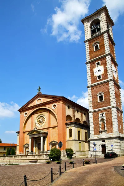 Front View Closed Old Brick Church Vila Cortese Italy — Stock Photo, Image