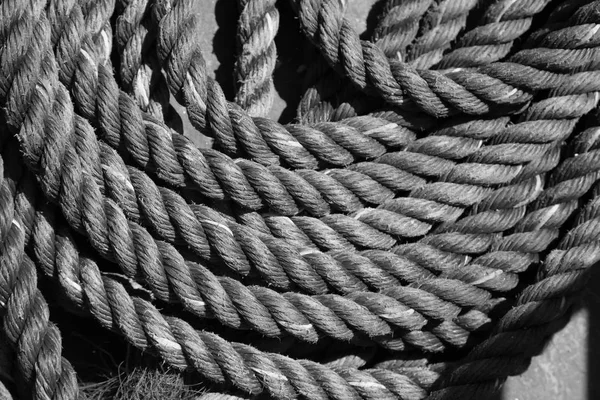 A rope in  yacht accessory  boat — Stock Photo, Image