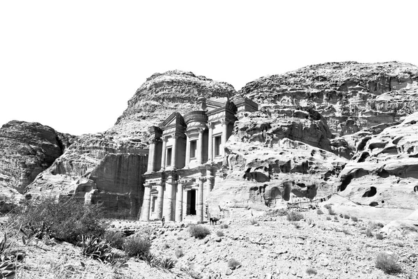 Starožitný stránky Petry v Jordánsku klášter — Stock fotografie