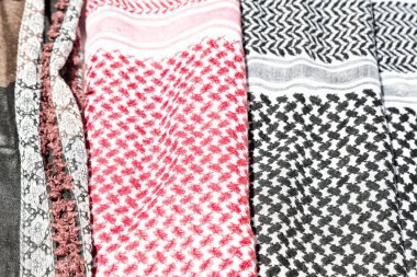 Pamuk geleneksel sembolik Arap eşarp doku 