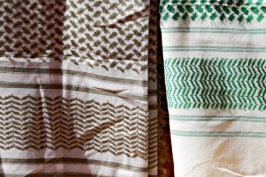 Pamuk geleneksel sembolik Arap eşarp doku 