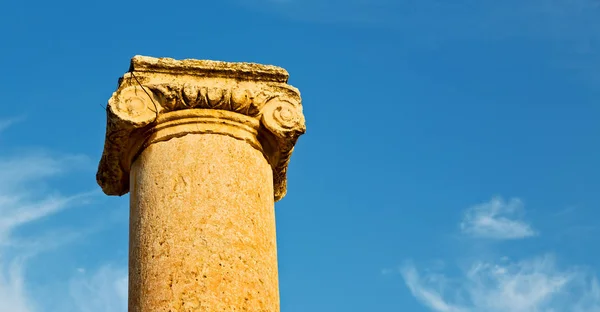 The antique column and archeological site classical heritage Stock Picture