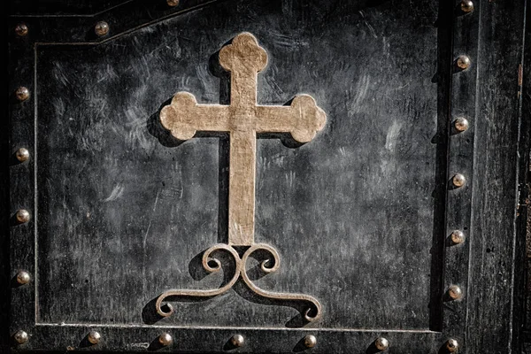 In the doorway a cross like background — Stock Photo, Image