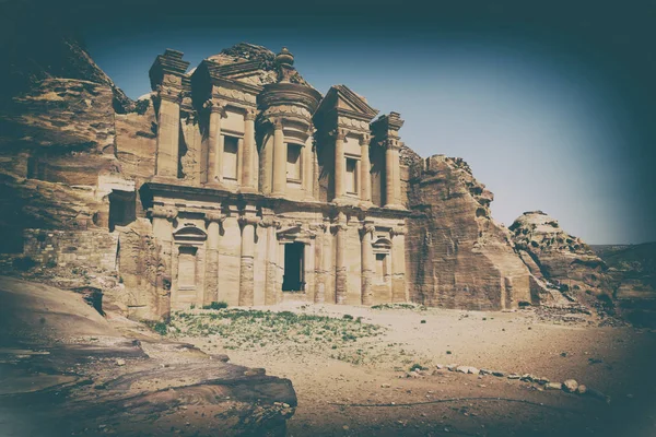 Die antike Stätte von Petra im jordanischen Kloster — Stockfoto