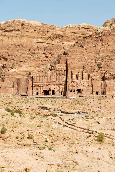 Tombeau dans le site antique de petra en jordan — Photo