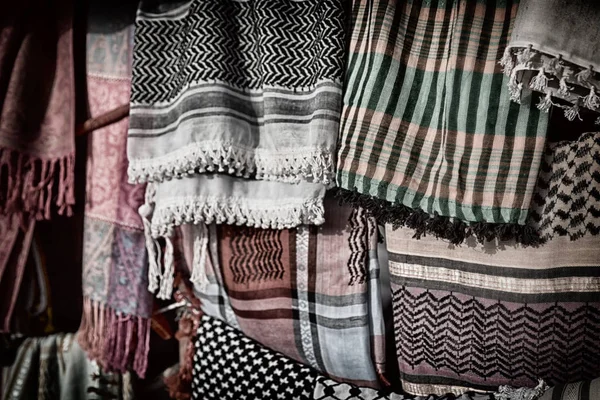 La textura del algodón tradicional bufanda árabe simbólica — Foto de Stock