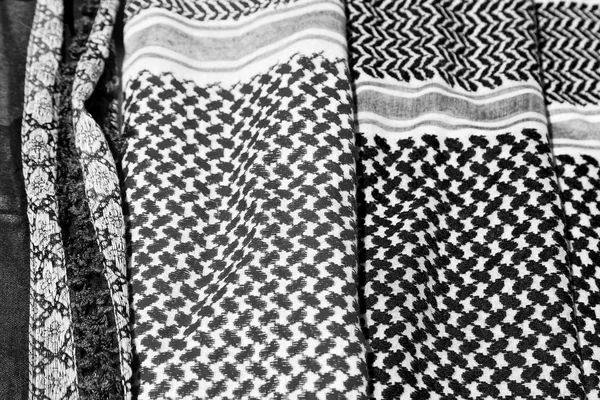 A textúra a pamut hagyományos szimbolikus Arab sál — Stock Fotó