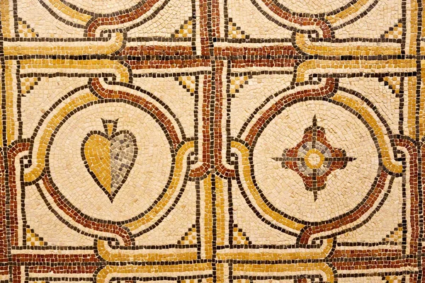 A cerâmica antiga romana mosaico azulejo decorativo — Fotografia de Stock