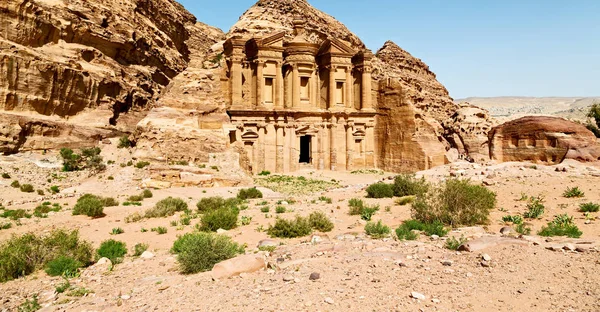 Petra Ürdün manastır antik sitesi — Stok fotoğraf