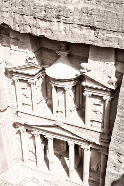 Von hoch oben die antike Stätte der Petra — Stockfoto