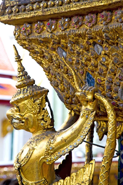 Demone Nel Tempio Bangascar Asia Thailandia Astratto Croce Colori Passo — Foto Stock