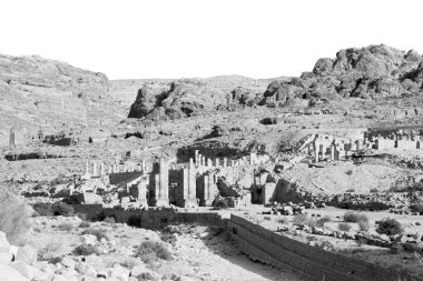 petra, jordan sütunları ve mimari miras antika sokak dolu