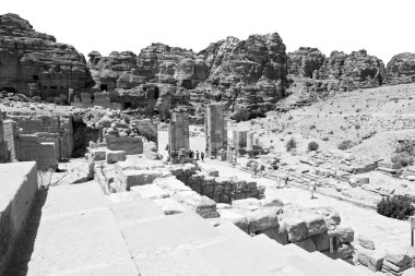 petra, jordan sütunları ve mimari miras antika sokak dolu