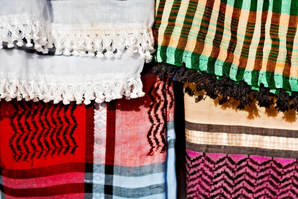 Die Textur des traditionellen symbolischen arabischen Schals aus Baumwolle — Stockfoto