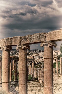 : Jerash jordan antik arkeolojik site turist için klasik miras