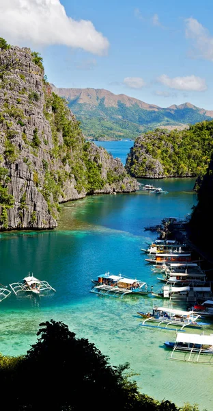 Filipiny Widok Klifu Piękny Paradise Bay Tropikalna Laguna — Zdjęcie stockowe