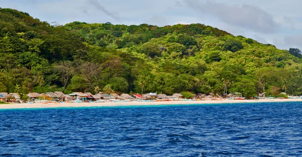 Łodzi Filipinach Wąż Wyspa Pobliżu Nido Palawan Piękne Wybrzeże Panorama — Zdjęcie stockowe