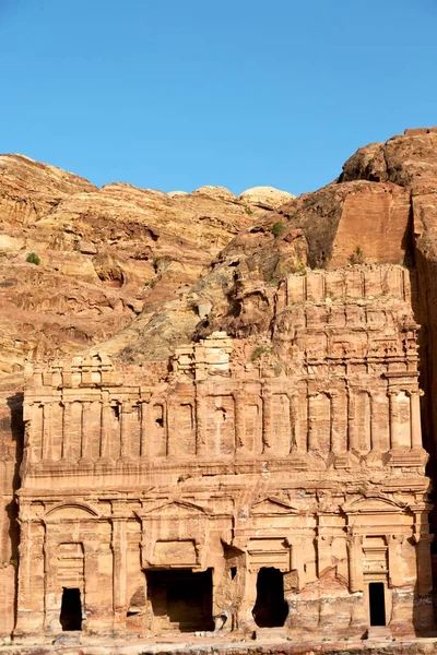 Van Hoog Antieke Site Van Petra Jordanië Het Prachtige Wonder — Stockfoto