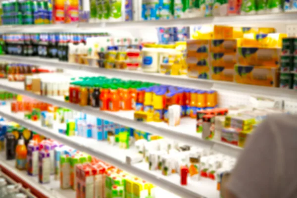 Cheio Cores Borradas Supermercado Como Conceito Fundo Compras — Fotografia de Stock