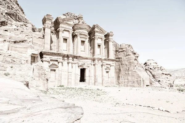 Antické Lokality Petry Jordánsku Krásný Klášter Div Worl — Stock fotografie