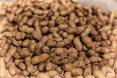 Fıstık gibi sağlıklı gıda ve aperatif kavramı Pazar çok