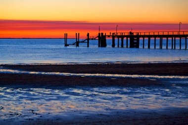 Avustralya'da pier beach Hervey Bay Fraser ada cennet kavramı gibi ve rahatla