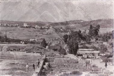 : Jerash jordan antik arkeolojik site turist için klasik miras