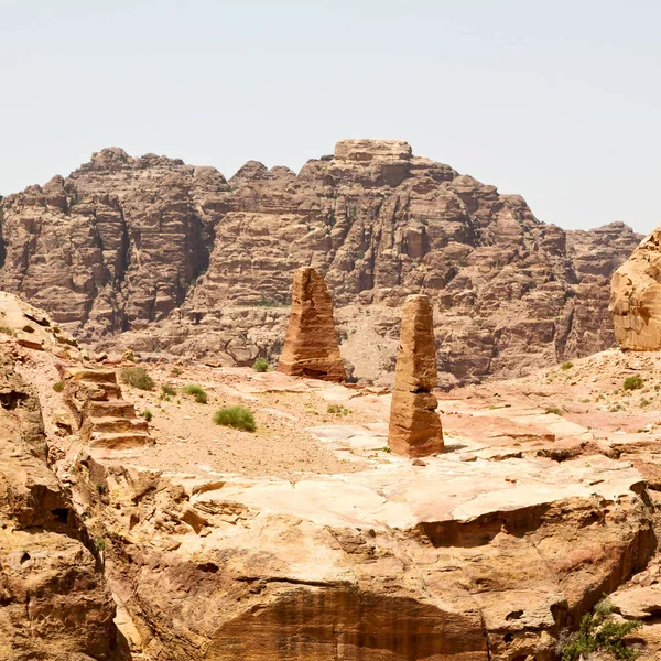 Από Την Παλαιά Τοποθεσία Της Πέτρας Στην Ιορδανία Όμορφο Θαύμα — Φωτογραφία Αρχείου