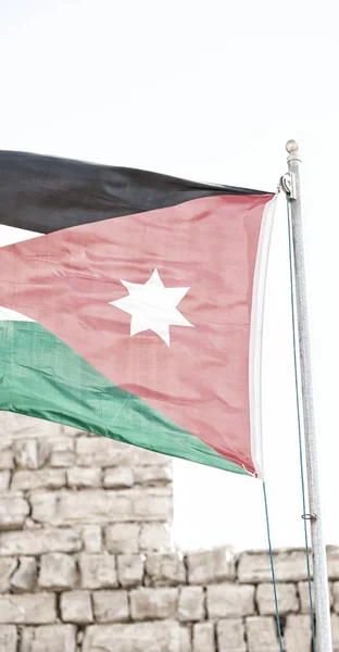 Jordan National Flag Wind — Stock Photo, Image