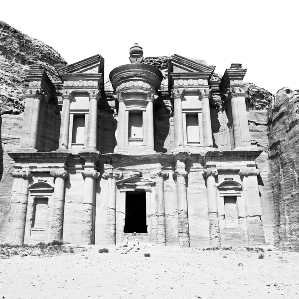 Sitio Antiguo Petra Jordania Monasterio Maravilla Hermosa Del Mundo — Foto de Stock